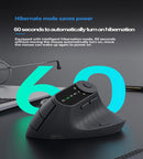 Ergonomic Vertical Mouse - 2.4G/Bluetooth Multi-Mode, LED Display, 57-Degree Angle, & 400mAh Battery(White)-2