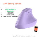 Ergonomic Vertical Mouse - Multi-Device Bluetooth5.0 & 2.4G Wireless, Adjustable DPI, Silent Click(Purple)-1