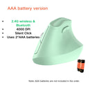 Ergonomic Vertical Mouse - Multi-Device Bluetooth5.0 & 2.4G Wireless, Adjustable DPI, Silent Click(green)-1