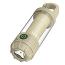 Tri-Color Portable Camping Lantern & Flashlight - Rechargeable, 360°Ambient Light & Hook Design(Khaki)-1