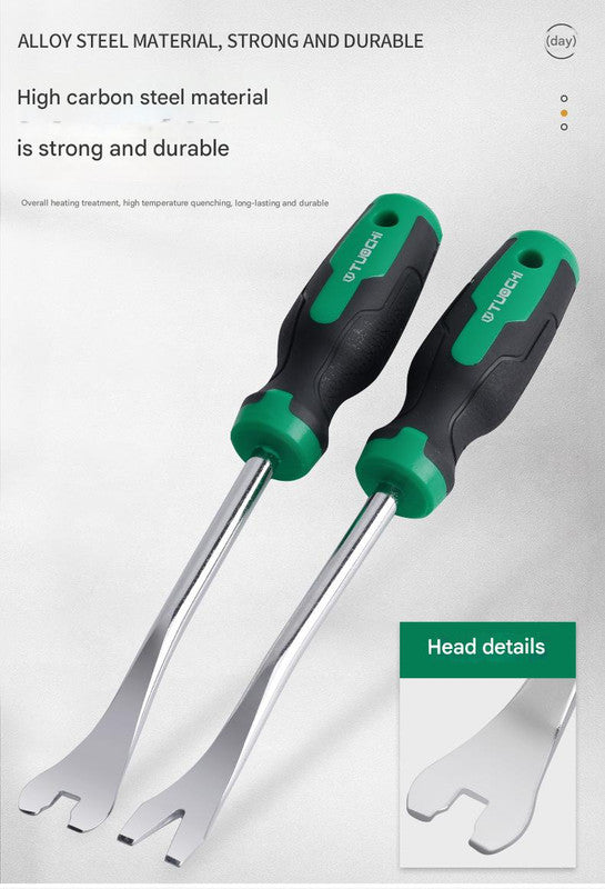 Professional 5-Piece Automotive Trim & Clip Removal Tool Set - High-Carbon Steel Pry Tools(black and green)