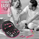 63-Piece Essential Home Repair Tool Kit with Portable Zipper Case(pink)-5