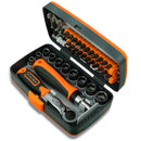 38-Piece Ratchet Screwdriver & Socket Wrench Set - Professional Multi-Bit Repair Tool Kit with Portable Case(orange)-1