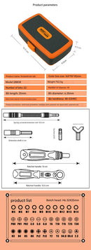 38-Piece Ratchet Screwdriver & Socket Wrench Set - Professional Multi-Bit Repair Tool Kit with Portable Case(orange)-6