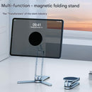 2-in-1 Magnetic Folding Stand for Phones & Tablets - Adjustable Aluminum Desktop & Handheld Holder(silver)-4