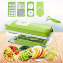 Multi-Functional Vegetable Chopper & Slicer Set - Dicer, Grater with Food Container & Peeler(green)-1