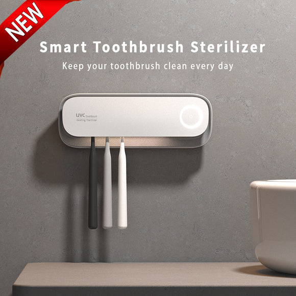 Smart UVC Toothbrush Sterilizer & Holder with Heat Drying, Radar Sensor Night Light(white)