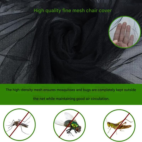 Portable Outdoor Chair Cover with Mosquito Net & Sun Canopy - UV & Water-Resistant Shelter for Camping & Fishing(black 205*125*205CM)(not including stand)