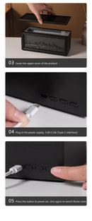 Fireplace Flame Effect Aroma Diffuser & Humidifier with 7-Colour Light, Timer & Remote Control(black)-10