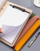 A4 PU Leather Business Portfolio with Ring Binder, Calculator & 40 Sleeves(green)-7