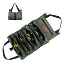 Heavy-Duty Canvas Tool Roll Up Bag & Organizer Tote - Multi-Pocket Wrench & Tool Pouch(Green)-1