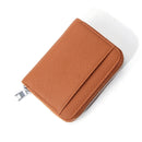 Genuine Leather RFID Blocking Accordion Card Holder & Coin Purse - Large Capacity Zip Wallet(brown)-1