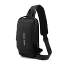 Black Men's Anti-Theft Crossbody Sling Bag with USB Charging Port & Combination Lock-1