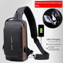 Black Men's Anti-Theft Crossbody Sling Bag with USB Charging Port & Combination Lock-3