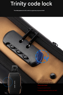 Black and Brown Men's Anti-Theft Crossbody Sling Bag with USB Charging Port & Combination Lock-7