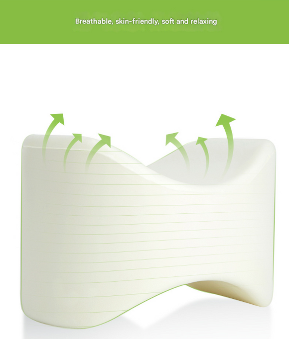 Grey Ergonomic Memory Foam Knee Pillow for Side Sleepers - Leg Positioner for Sciatica, Back, Hip & Joint Pain Relief