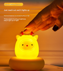 Pink Bunny Cute Animal LED Night Light - Rechargeable Silicone Nursery Lamp with Tap Control, Dimmable Bedside Light for Kids-4
