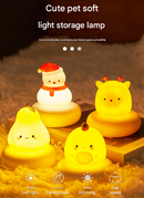 White Cat Cute Animal LED Night Light - Rechargeable Silicone Nursery Lamp with Tap Control, Dimmable Bedside Light for Kids-2