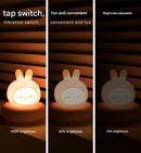 White Moon Shape Snowman Cute Animal LED Night Light - Rechargeable Silicone Nursery Lamp with Tap Control, Dimmable Bedside Light for Kids-5