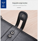 Black Men's Vintage PU Leather Long Wallet - High Capacity Dual Zipper Clutch with Phone & Card Slots-4