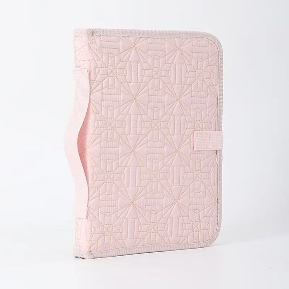 Pink Elegant Quilted Bible Cover - Protective Book Case with Carry Handle