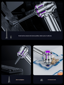 Silver and Purple 4-in-1 Cordless Handheld Vacuum Cleaner - Powerful 16KPa Suction with Brushless Motor, Blower & Air Pump-4