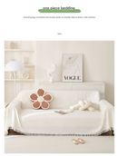 Black and white Ball Pattern Soft Waffle Weave Throw Blanket - Boho Style Cotton Blend Sofa Cover with Fringe 180x180cm-3