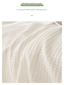 Black and white Ball Pattern Soft Waffle Weave Throw Blanket - Boho Style Cotton Blend Sofa Cover with Fringe 180x180cm-4