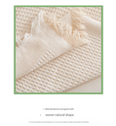 Black and white Ball Pattern Soft Waffle Weave Throw Blanket - Boho Style Cotton Blend Sofa Cover with Fringe 180x180cm-6