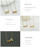 Style 2 Gold Infinity Necklace for Women - Dainty Titanium Steel Pendant with Sparkling Cubic Zirconia-4