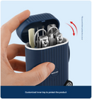 White Mini Suitcase Manicure Set - 8-Piece Portable Grooming & Nail Care Travel Kit-4