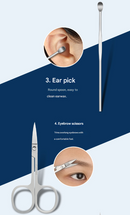 Dark Blue Mini Suitcase Manicure Set - 8-Piece Portable Grooming & Nail Care Travel Kit-6