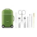 Green Mini Suitcase Manicure Set - 8-Piece Portable Grooming & Nail Care Travel Kit-1