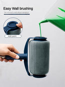 Dark Blue and Grey Pro Refillable Paint Roller Set with Extension Pole - No-Drip Easy Fill Wall Painting Tool Kit-2