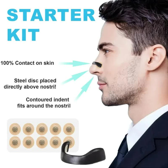 Black Square Anti-snoring Patch Set (30 Pairs of patches) Magnetic Nasal Dilator Kit for Snoring Relief - Reusable Multi-Size Sleep & Sport Breathing Aid