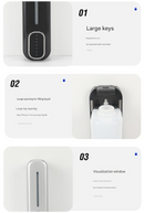 2 Pcs White Modern Wall-Mounted Press Soap Dispenser - 300ml Refillable Pump for Bathroom & Kitchen-6