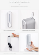 2 Pcs White Modern Wall-Mounted Press Soap Dispenser - 300ml Refillable Pump for Bathroom & Kitchen-8