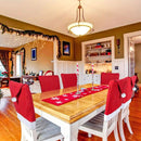Red Festive Santa Hat Dining Chair Covers - Set of 8 for Holiday Party Decoration-8