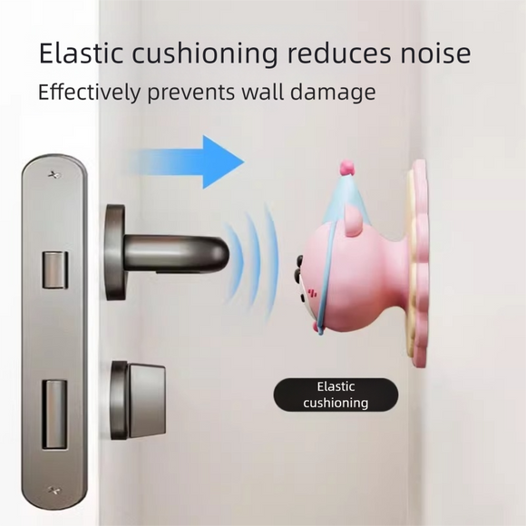 4 Pcs Brown Adorable Bear Wall Protector - Multi-Use Self-Adhesive Door Stopper Bumper