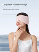 Grey Reversible All-Season Sleep Mask - Cooling & Warming with Sound Muffling Ear Covers Function-3