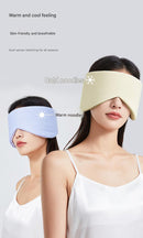 Grey Reversible All-Season Sleep Mask - Cooling & Warming with Sound Muffling Ear Covers Function-4