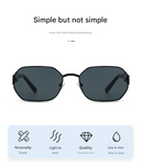 Silver Frame and Grey Lenses Modern Retro Geometric Sunglasses - Chic Metal Frame with UV400 Lenses and Black PU Leather Protective Case-6
