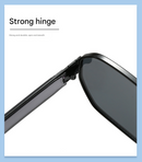 Gold Frame and Brown Lenses Modern Retro Geometric Sunglasses - Chic Metal Frame with UV400 Lenses and Black PU Leather Protective Case-9