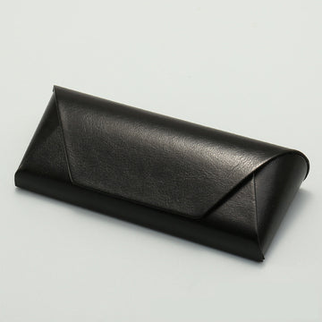 2 Pcs Black Vintage Style PU Leather Eyewear Case - Protective Hard Shell with Soft Lining