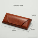 2 Pcs Brown Vintage Style PU Leather Eyewear Case - Protective Hard Shell with Soft Lining-3