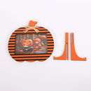 Black and Orange Stripes Pattern Festive Pumpkin Photo Frame - Rustic Halloween Tabletop Picture Holder-4
