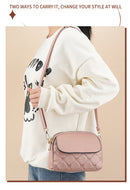 Pink Chic Quilted Crossbody Bag - Multi-Compartment PU Leather Shoulder Purse-10