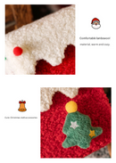 White and Green Luxe Plush Christmas Gift Box - Decorative Holiday Treat Box with Snowy Trim-6