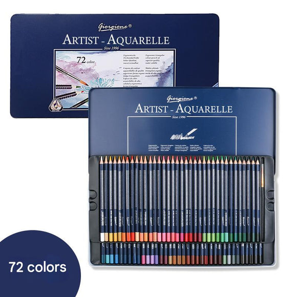 Giorgione Artist Watercolour Pencils 72-Color Set - Premium Water Soluble Colored Pencils for Art & Drawing with Tin Case