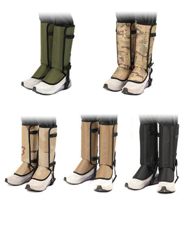 Khaki Outdoor Waterproof Leg Gaiters - Anti-Snake Bite & Scratch Protection Boot Covers - Breathable Nylon Oxford Leg Guards for Hiking Camping - 0